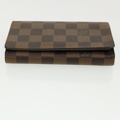 Louis Vuitton  Damier Ebene Portefeuille Tresor Bifold Wallet N61736 Auth 35558