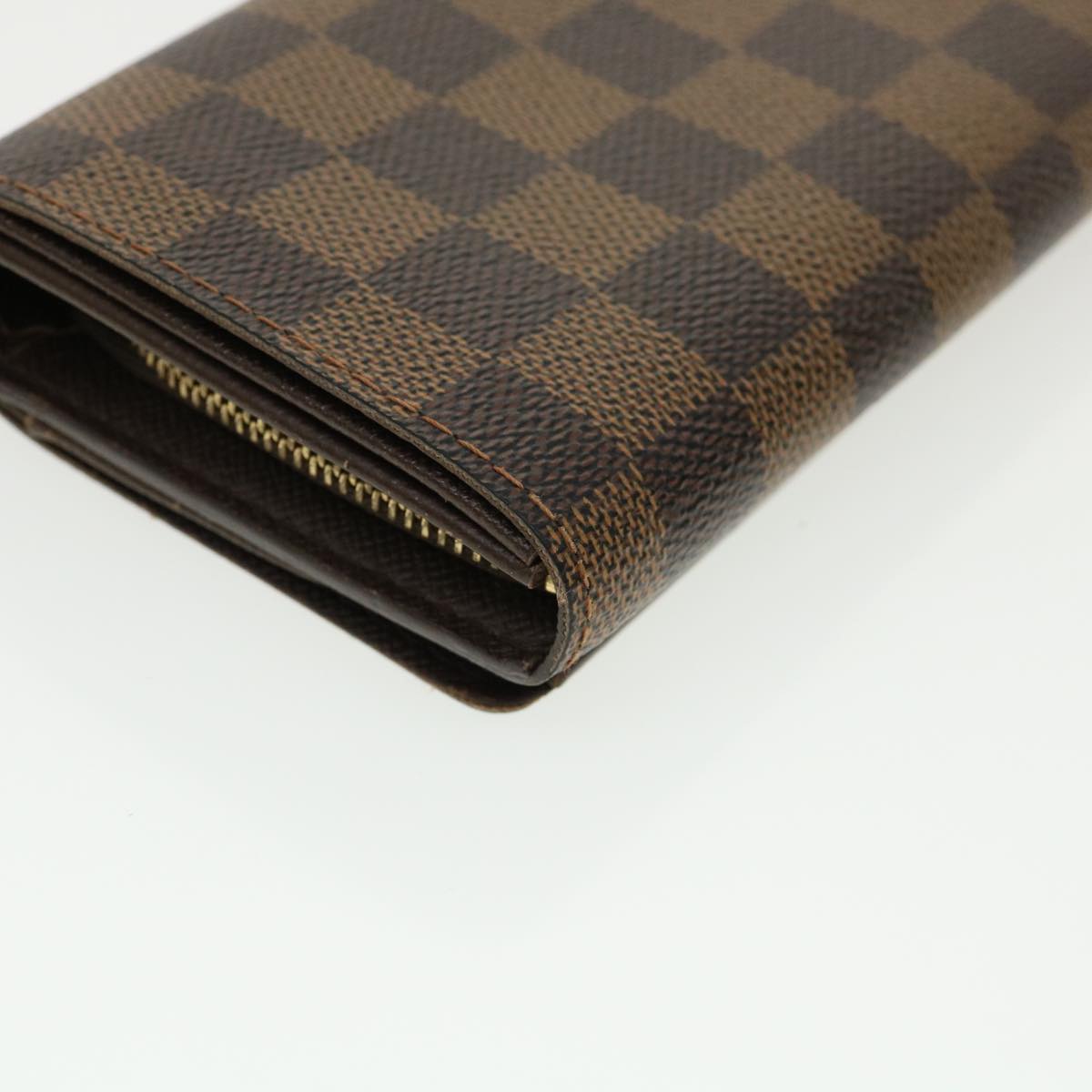 Louis Vuitton  Damier Ebene Portefeuille Tresor Bifold Wallet N61736 Auth 35558