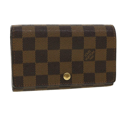 Louis Vuitton  Damier Ebene Portefeuille Tresor Bifold Wallet N61736 Auth 35561