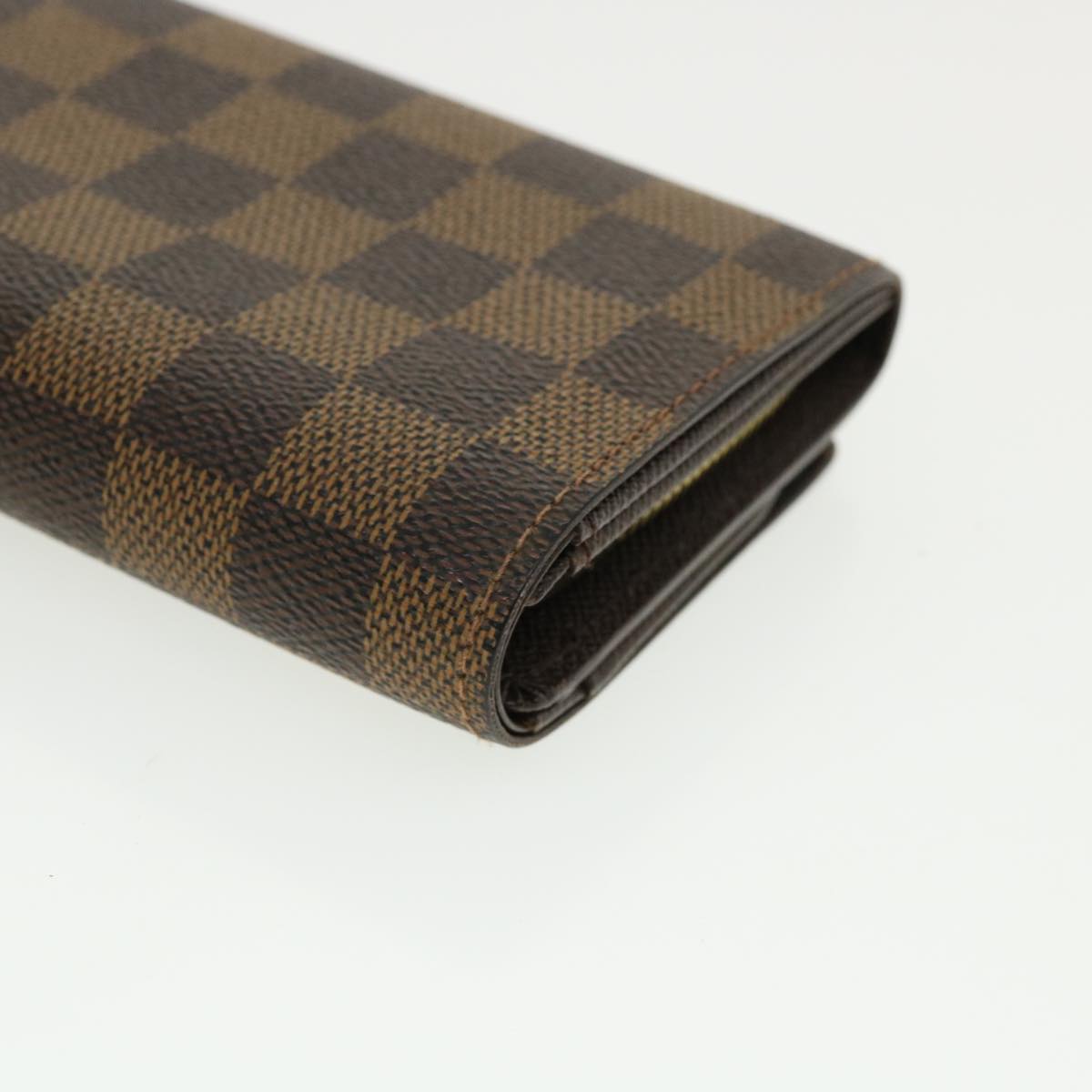 Louis Vuitton  Damier Ebene Portefeuille Tresor Bifold Wallet N61736 Auth 35561