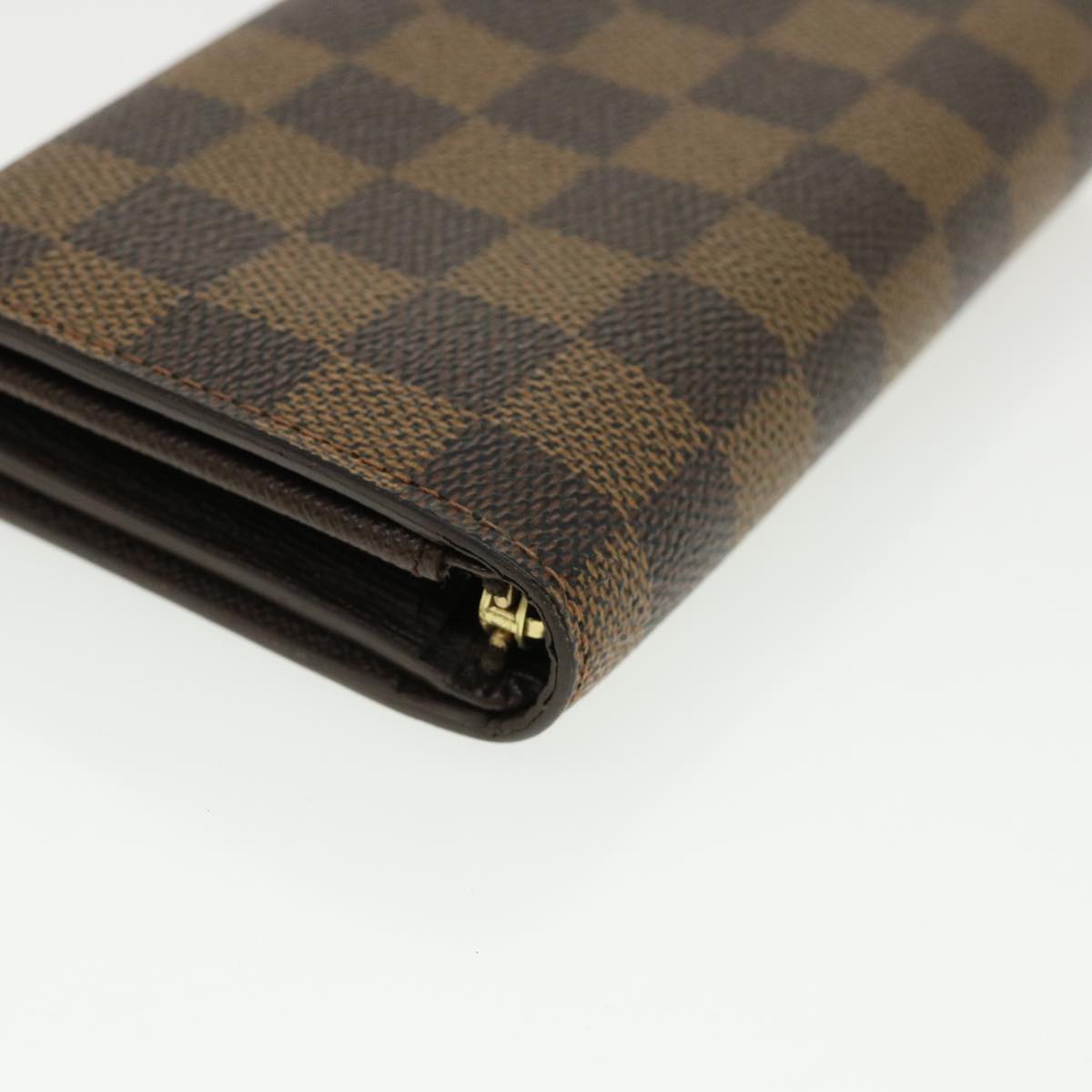 Louis Vuitton  Damier Ebene Portefeuille Tresor Bifold Wallet N61736 Auth 35561