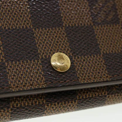 Louis Vuitton  Damier Ebene Portefeuille Tresor Bifold Wallet N61736 Auth 35561