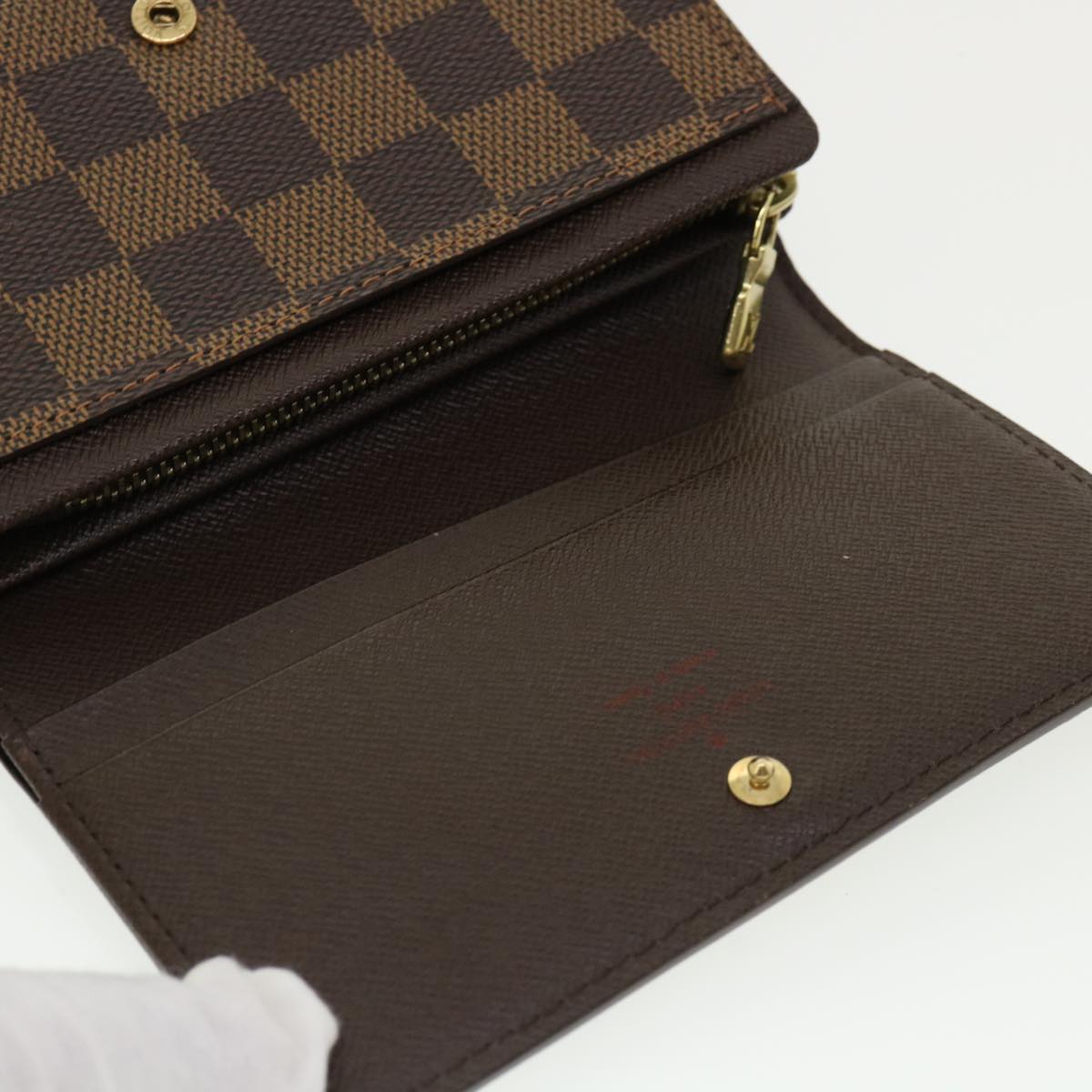 Louis Vuitton  Damier Ebene Portefeuille Tresor Bifold Wallet N61736 Auth 35561