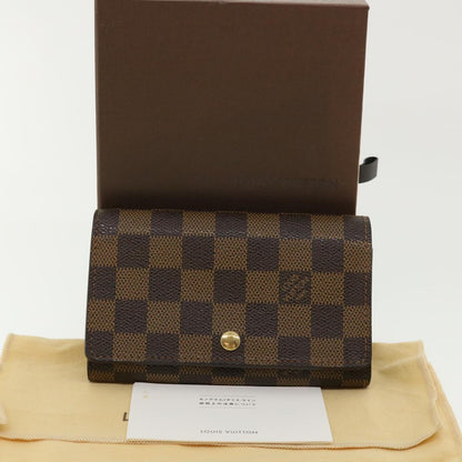 Louis Vuitton  Damier Ebene Portefeuille Tresor Bifold Wallet N61736 Auth 35561