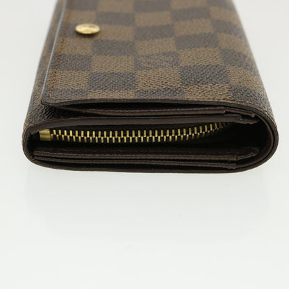 Louis Vuitton  Damier Ebene Portefeuille Tresor Bifold Wallet N61736 Auth 35561