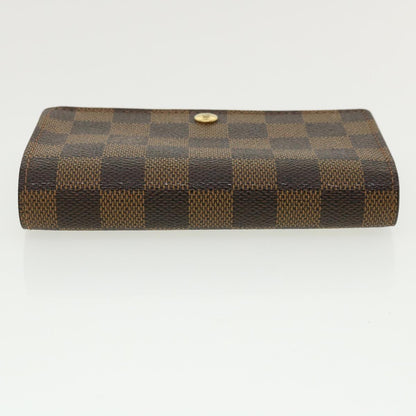 Louis Vuitton  Damier Ebene Portefeuille Tresor Bifold Wallet N61736 Auth 35561