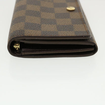 Louis Vuitton  Damier Ebene Portefeuille Tresor Bifold Wallet N61736 Auth 35561