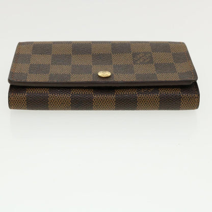 Louis Vuitton  Damier Ebene Portefeuille Tresor Bifold Wallet N61736 Auth 35561