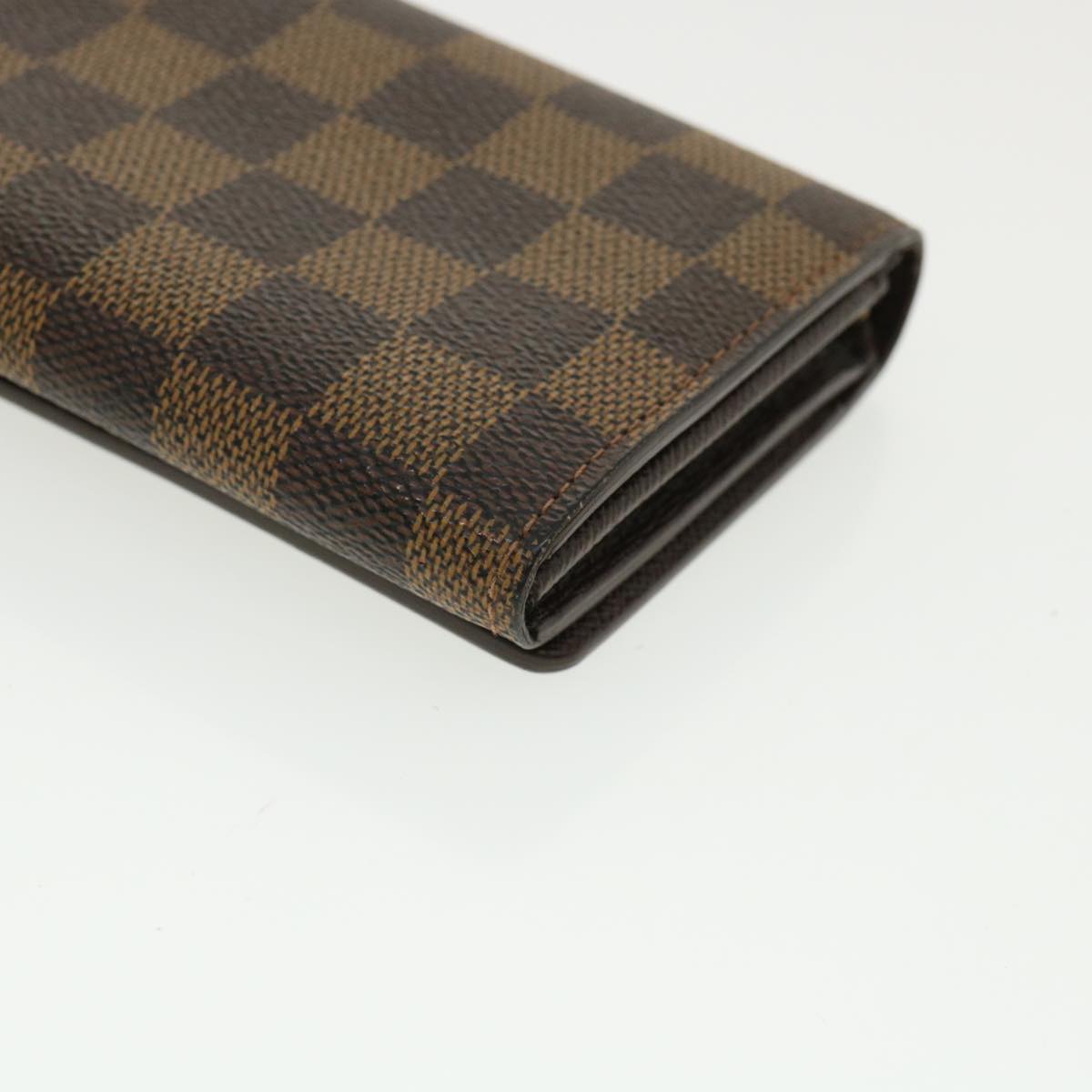 Louis Vuitton  Damier Ebene Portefeuille Tresor Bifold Wallet N61736 Auth 35561