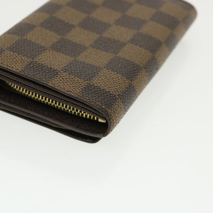 Louis Vuitton  Damier Ebene Portefeuille Tresor Bifold Wallet N61736 Auth 35561