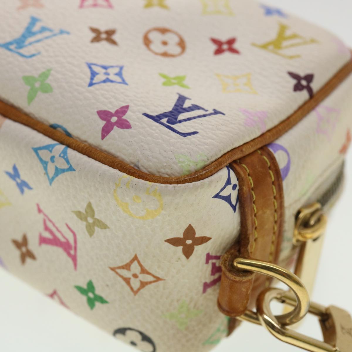 Louis Vuitton  Monogram Multicolor Trousse Wapity Pouch White M58033 Auth 36551