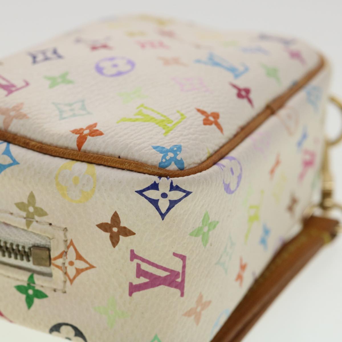 Louis Vuitton  Monogram Multicolor Trousse Wapity Pouch White M58033 Auth 36551