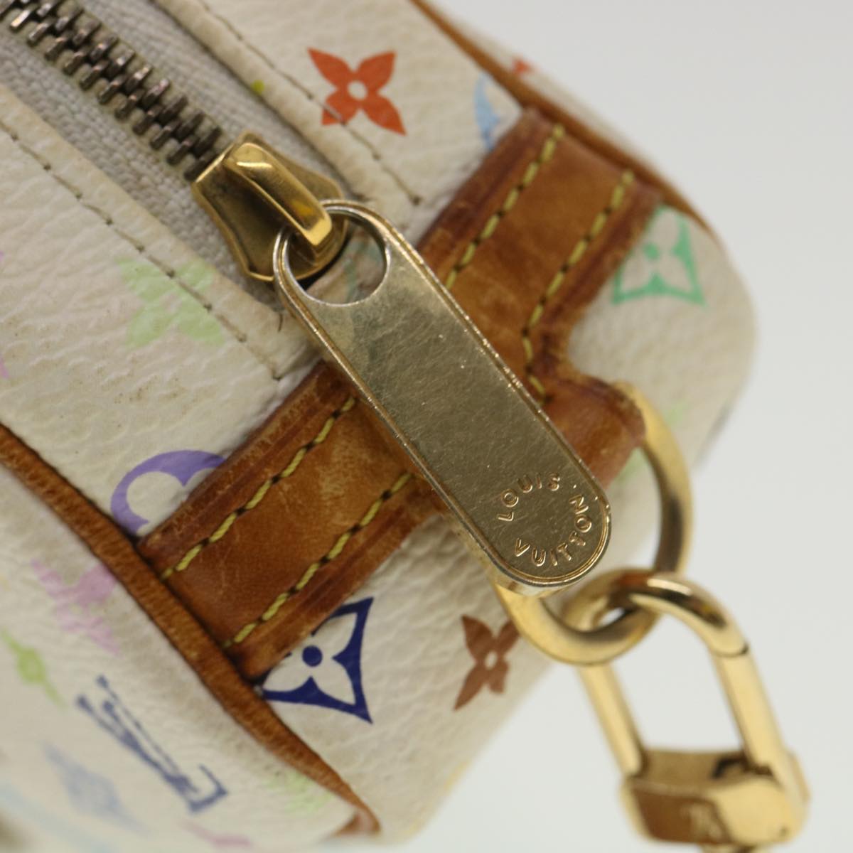 Louis Vuitton  Monogram Multicolor Trousse Wapity Pouch White M58033 Auth 36551