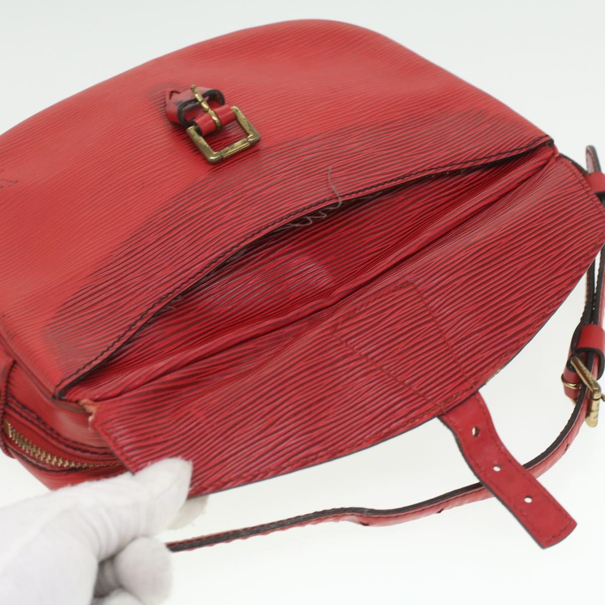 Louis Vuitton  Epi June Feuille Shoulder Bag Red M52157 LV Auth 36897