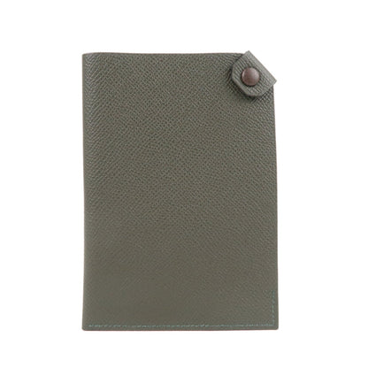 HERMES Epsom Tarmac PM Passport Case Leather Y Stamp Gray