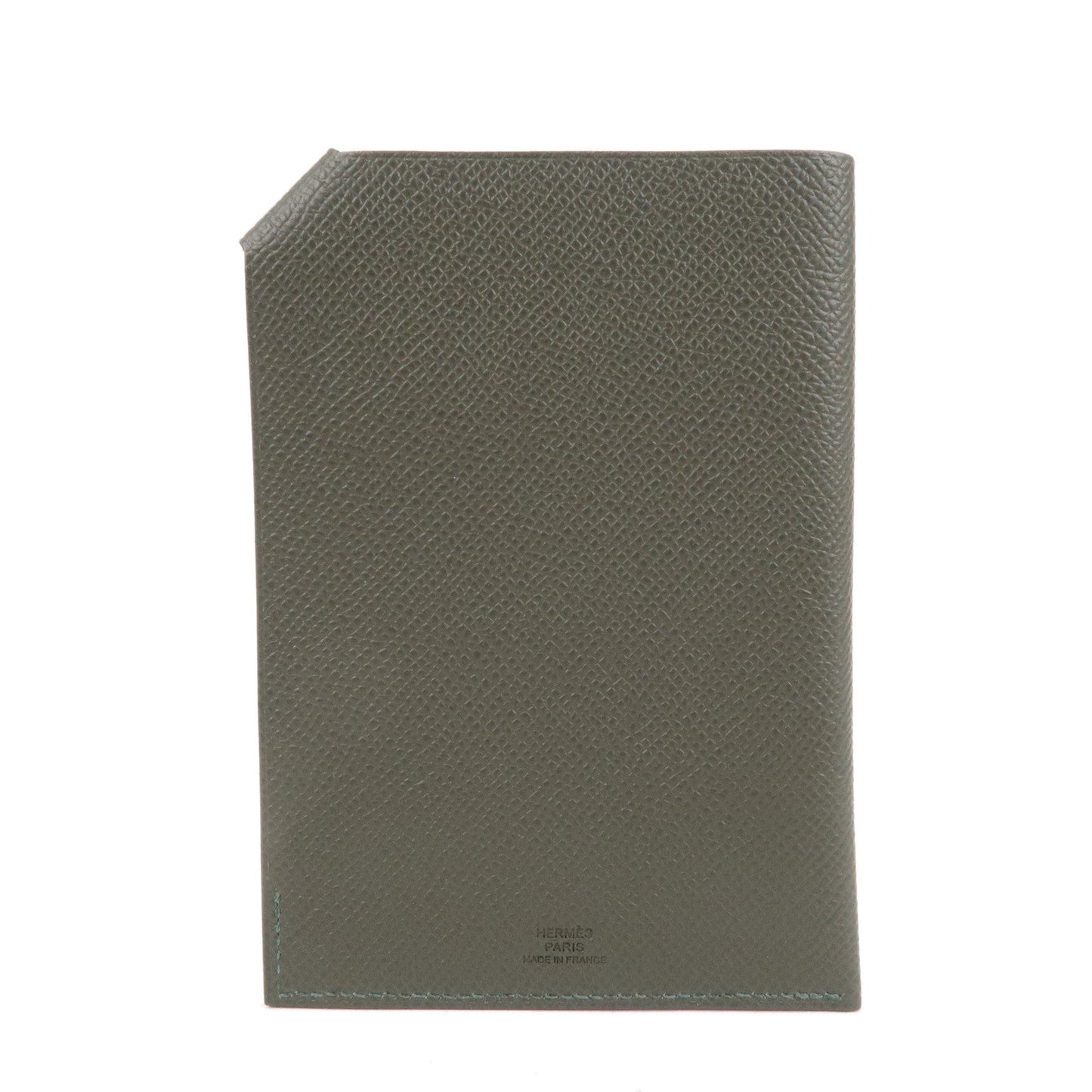 HERMES Epsom Tarmac PM Passport Case Leather Y Stamp Gray