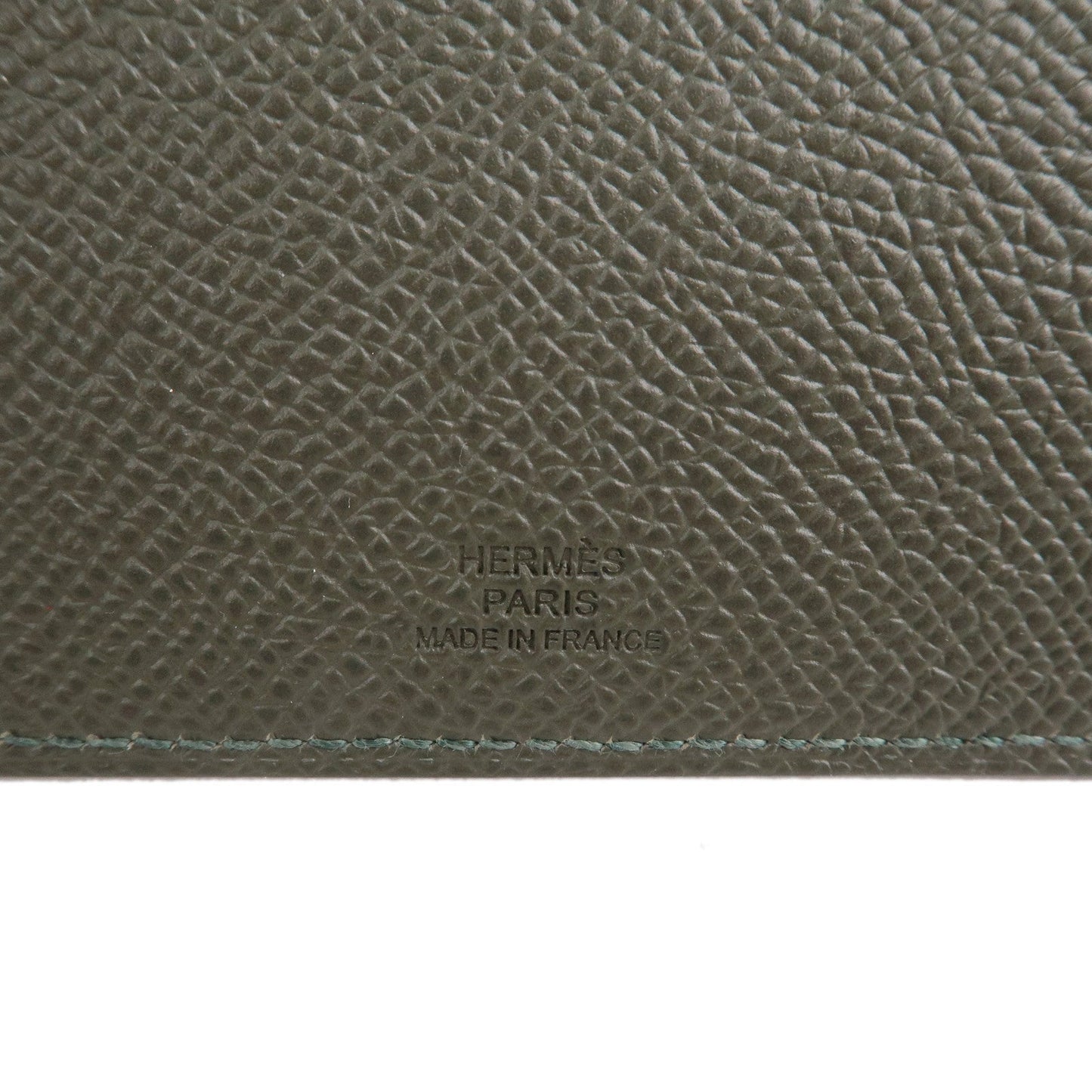 HERMES Epsom Tarmac PM Passport Case Leather Y Stamp Gray