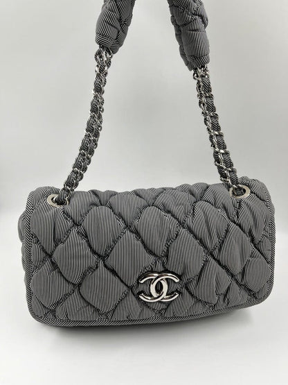 Chanel Striped Bubble Quilted Shoulder Bag