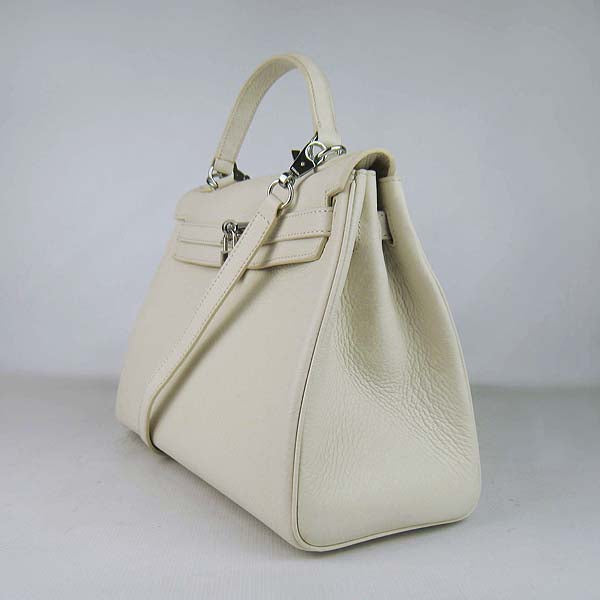 Hermes Kelly 32cm Togo Leather HandBag 6108 Beige Silver