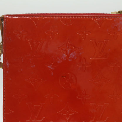 Louis Vuitton  Monogram Vernis Motto Accessory Pouch Red M91137 LV Auth 37097