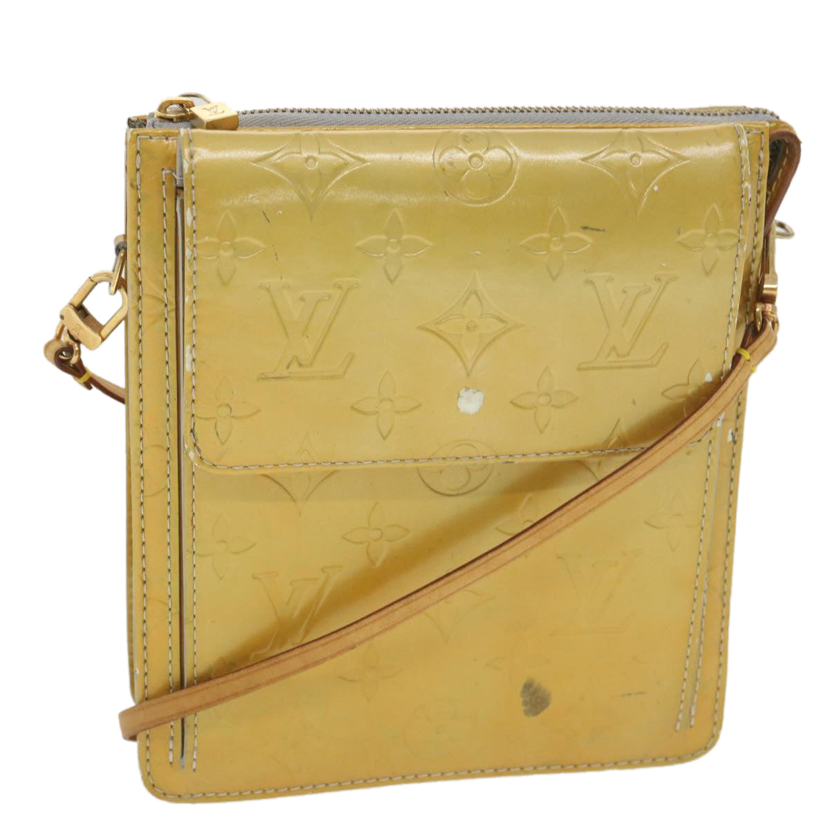 Louis Vuitton  Monogram Vernis Mott Accessory Pouch Gris M91030 LV Auth 37907