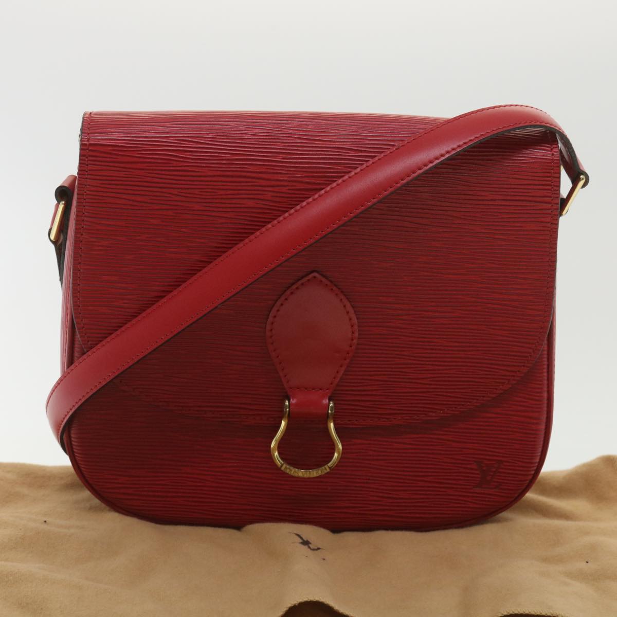 Louis Vuitton  Epi Saint Cloud GM Shoulder Bag Red M52197 LV Auth 38560