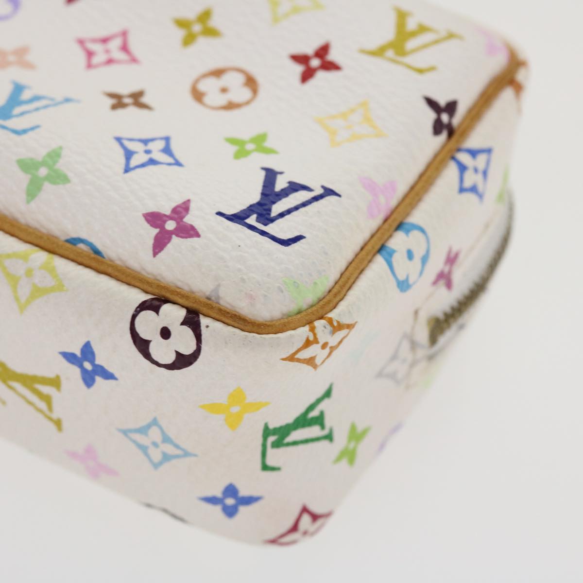 Louis Vuitton  Monogram Multicolor Trousse Wapity Pouch White M58033 Auth 38926