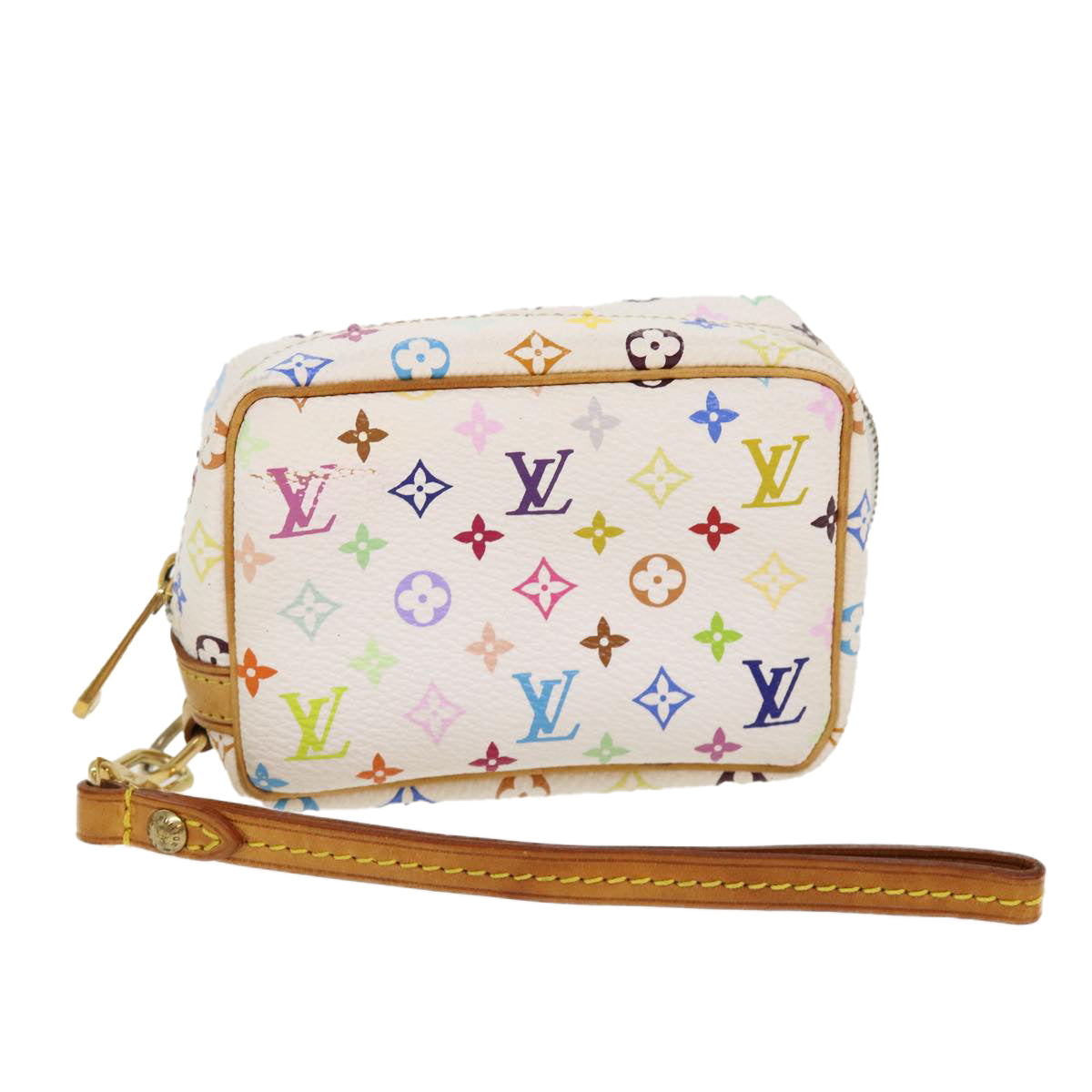 Louis Vuitton  Monogram Multicolor Trousse Wapity Pouch White M58033 Auth 38926