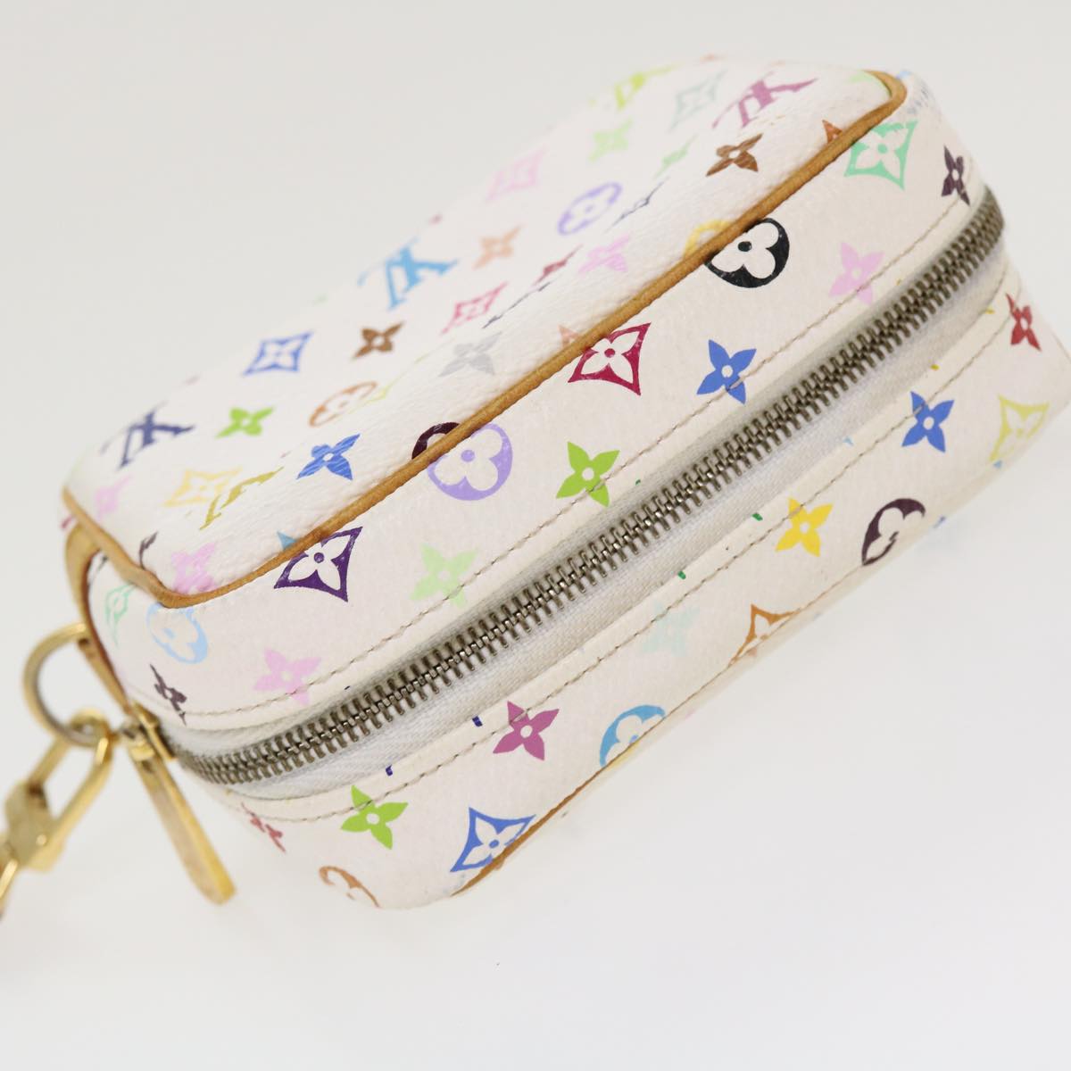 Louis Vuitton  Monogram Multicolor Trousse Wapity Pouch White M58033 Auth 38926