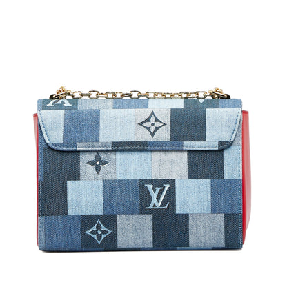 Louis Vuitton  Damier Denim Patchwork Twist MM Crossbody Bag