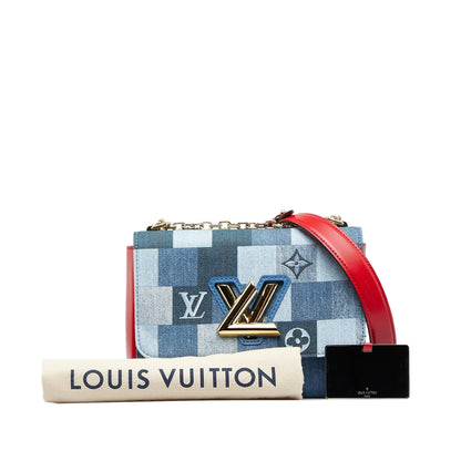 Louis Vuitton  Damier Denim Patchwork Twist MM Crossbody Bag