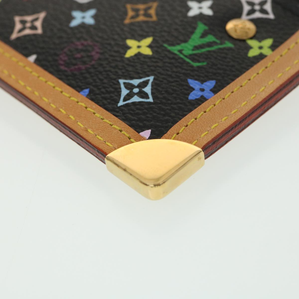 Louis Vuitton  Multicolor Pochette Cles Coin Purse Black M92654 LV Auth 39201A