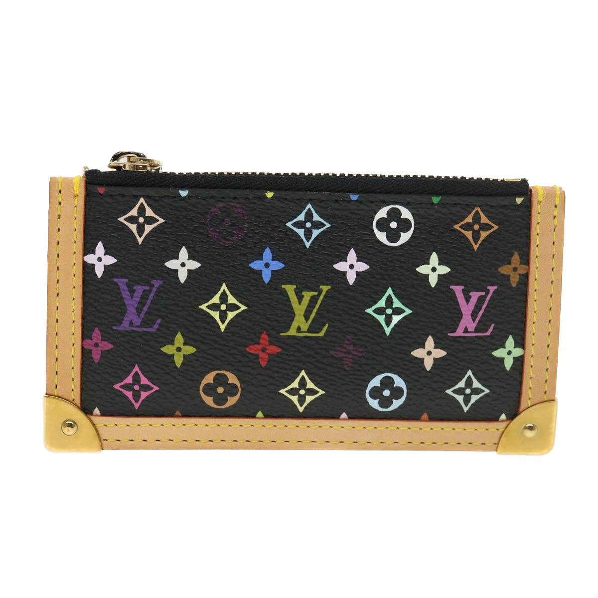 Louis Vuitton  Multicolor Pochette Cles Coin Purse Black M92654 LV Auth 39201A