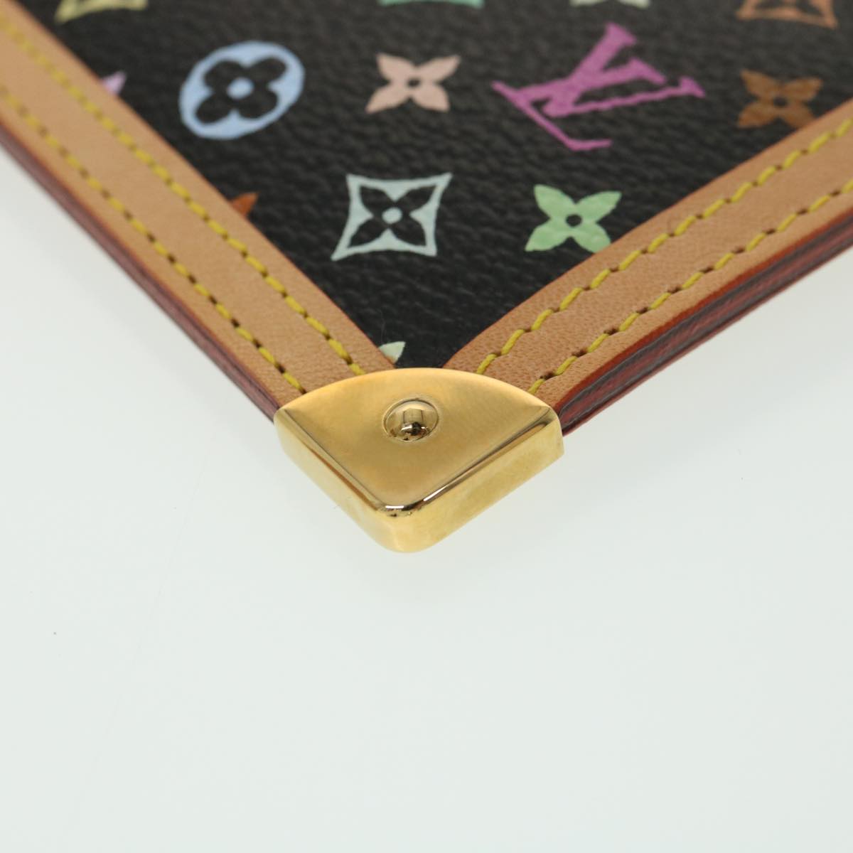 Louis Vuitton  Multicolor Pochette Cles Coin Purse Black M92654 LV Auth 39201A