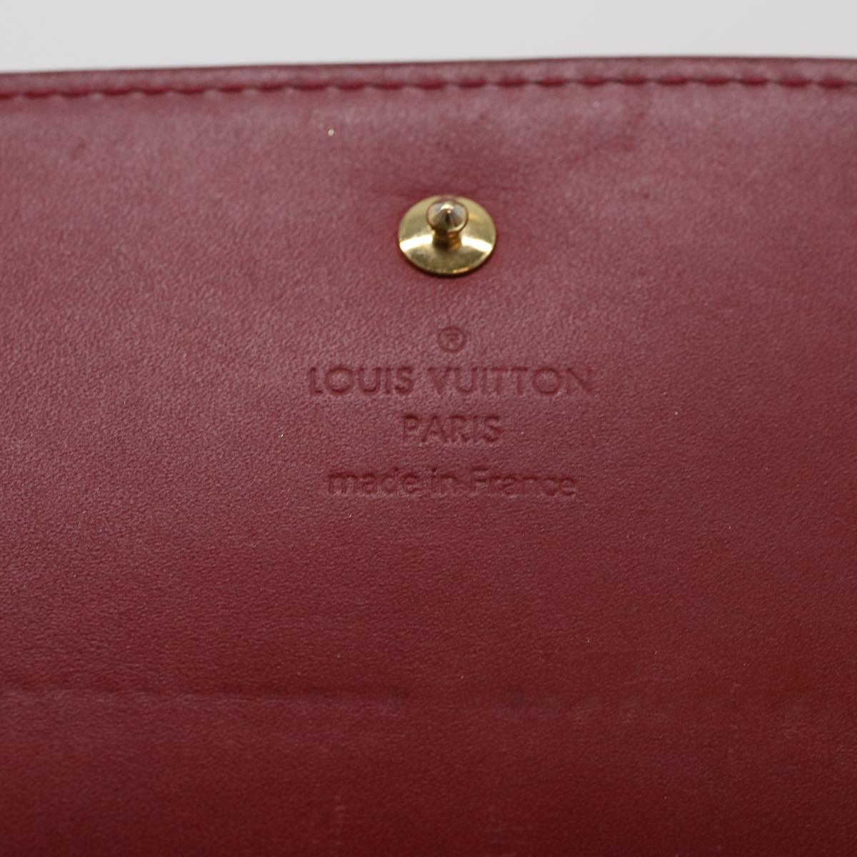 Louis Vuitton  Vernis Portefeiulle Sarah Chain Long Wallet Red M90206 Auth 39373