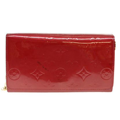 Louis Vuitton  Vernis Portefeiulle Sarah Chain Long Wallet Red M90206 Auth 39373