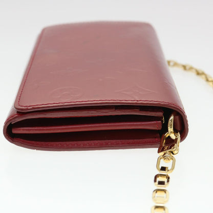 Louis Vuitton  Vernis Portefeiulle Sarah Chain Long Wallet Red M90206 Auth 39373