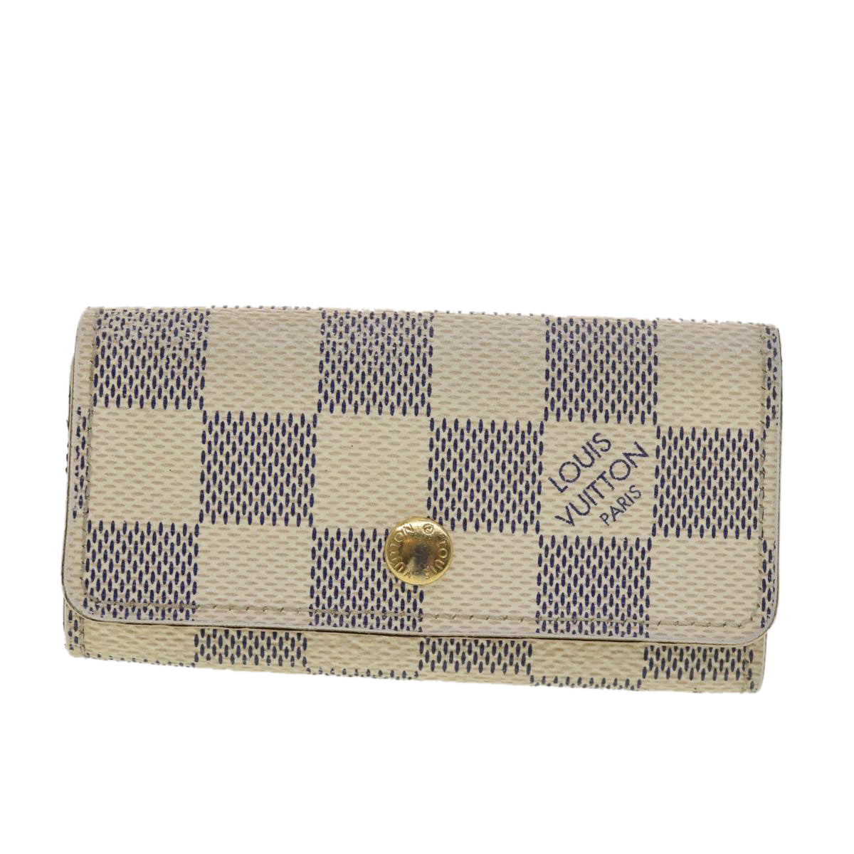 Louis Vuitton  Damier Azur Multicles 4 Key Case N60020 LV Auth 39418