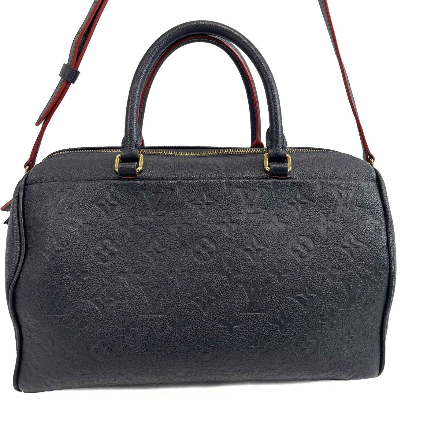 LOUIS VUITTON - Empreinte Speedy Bandouliere 30 NM Navy Blue Top Handle w/ Strap