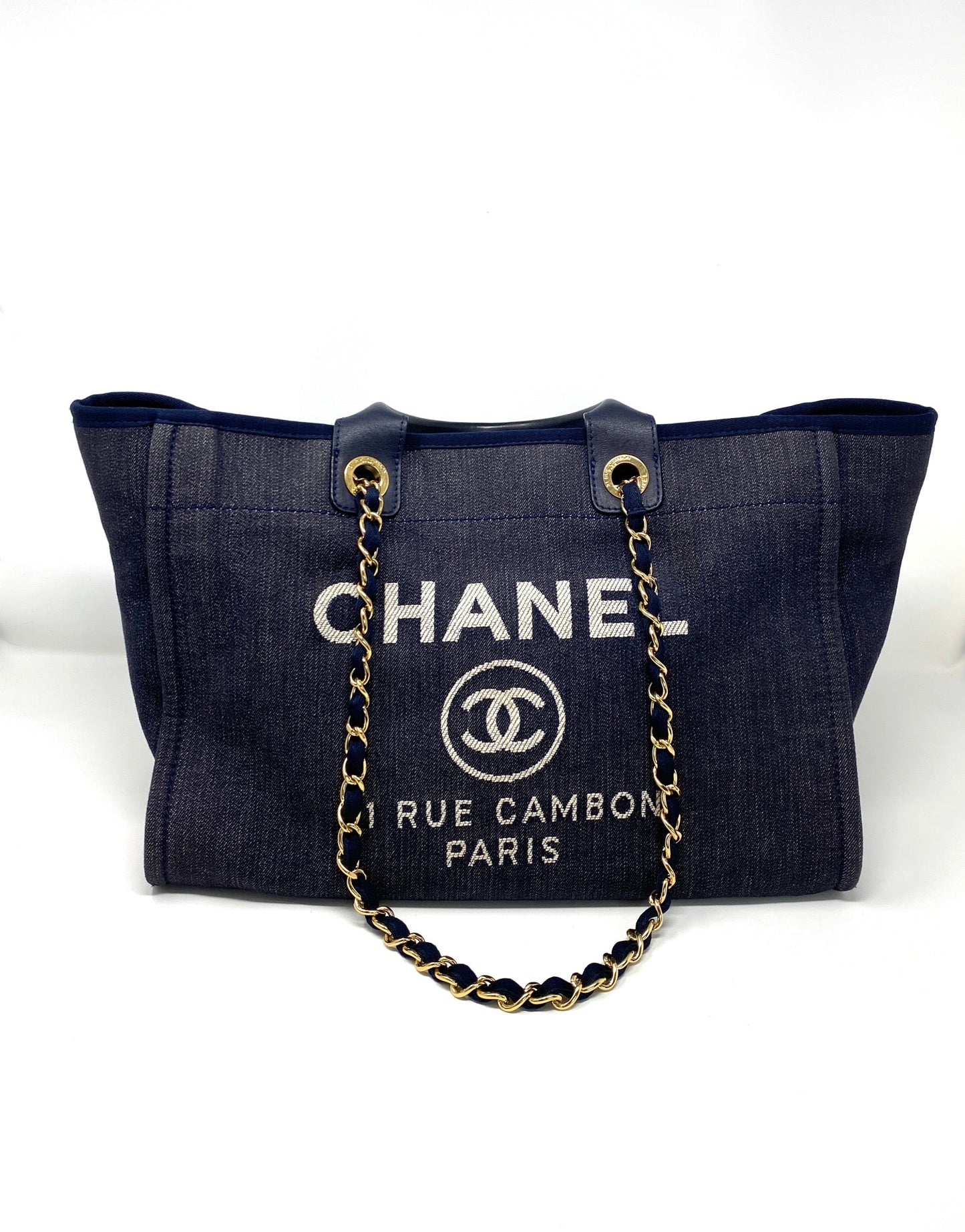 Chanel Deauville Canvas Tote Bag