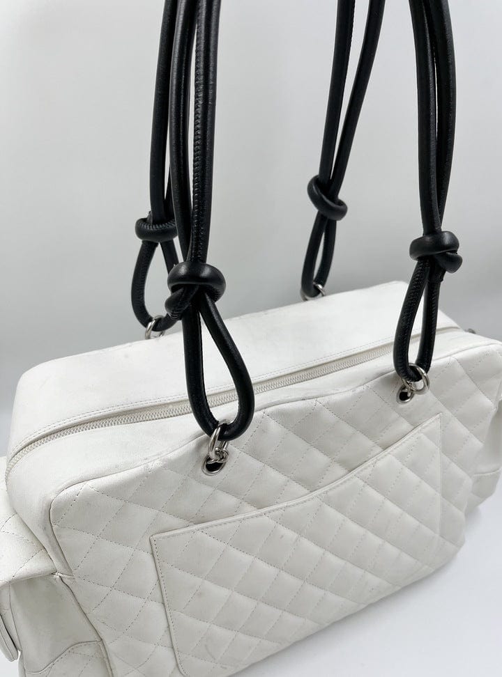 Chanel Cambon Reporter Bag in White Leather