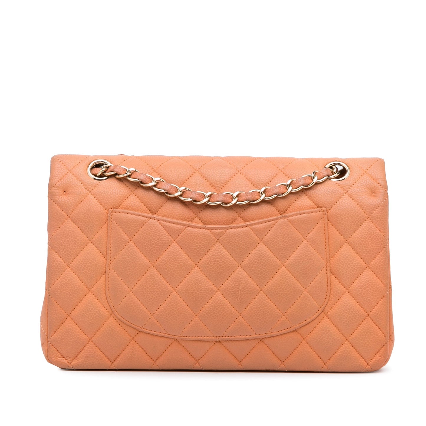 Chanel Classic Double Flap Medium Orange Caviar Gold