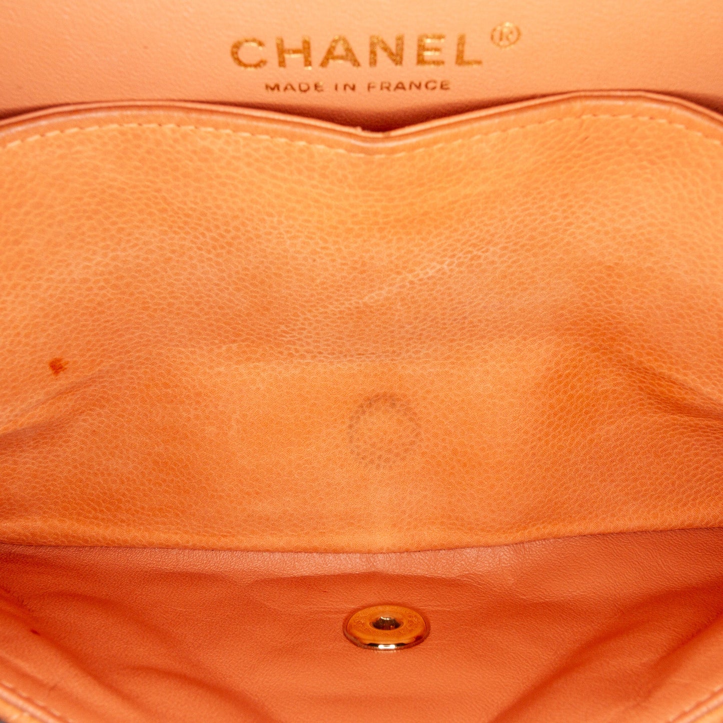 Chanel Classic Double Flap Medium Orange Caviar Gold