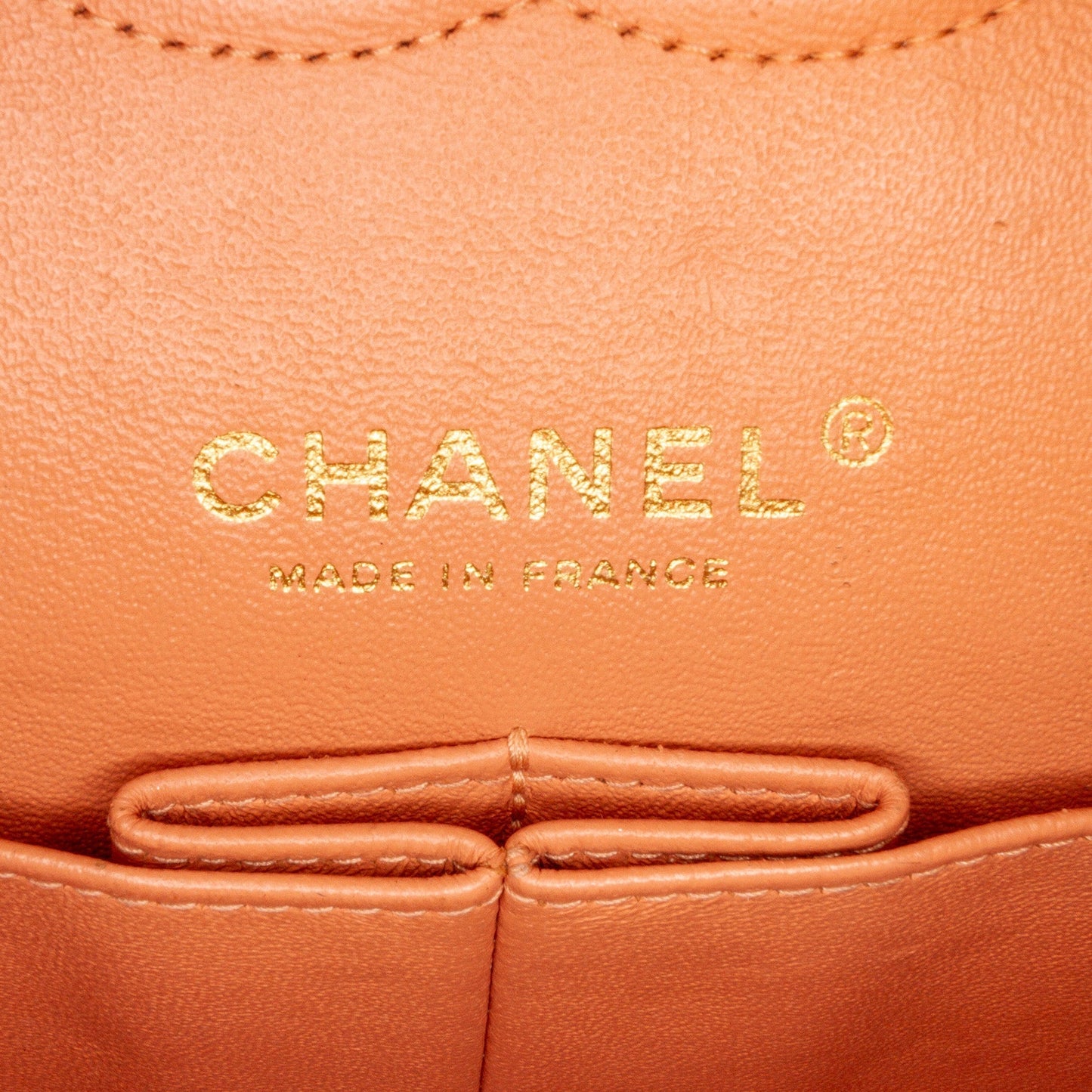 Chanel Classic Double Flap Medium Orange Caviar Gold