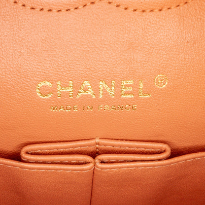 Chanel Classic Double Flap Medium Orange Caviar Gold