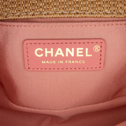 Chanel Boy Small Pink Raffia Gold