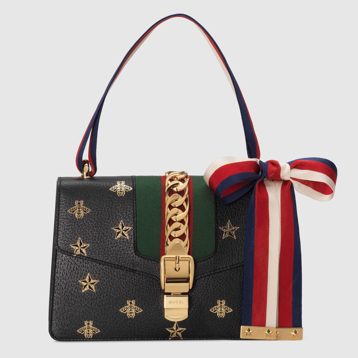 Gucci SyLouis Vuittonie Bee Star Small Shoulder Bag Black