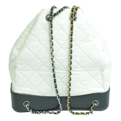 Chanel White/Black Quilted Gabrielle Back Pack