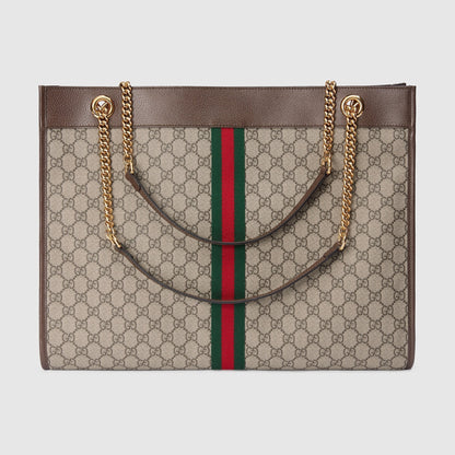 Gucci Exclusive Rajah GG Tote GG Supreme Beige Black