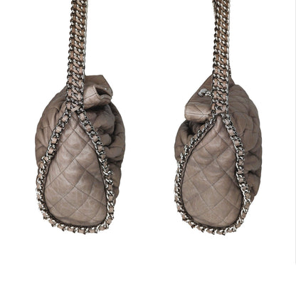 Chanel Washed Lambskin Chain Around Hobo Taupe